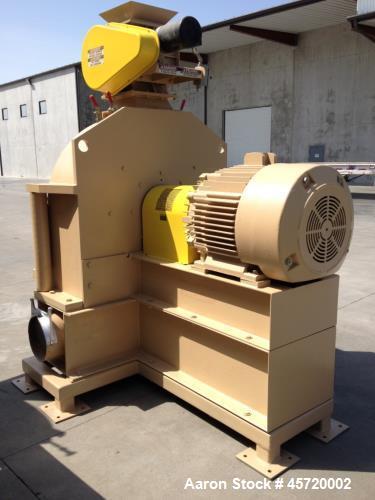 Used Prater Model MM-18 Mega Mill. Unit has 150HP motor and has carbon steel contact. Hammer type: tool temp. Screen size: round hole triangular. Includes feed inlet, inlet, door and rear linere, air...
