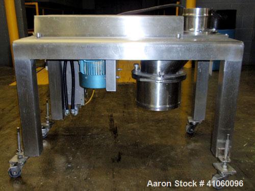 Used Quadro Comil, Model 194S, 316 Stainless Steel. Approximate 8" diameter impeller with screen, approximate capacity up to 4000 pounds an hour. Top feed, bottom discharge with swing away discharge ...