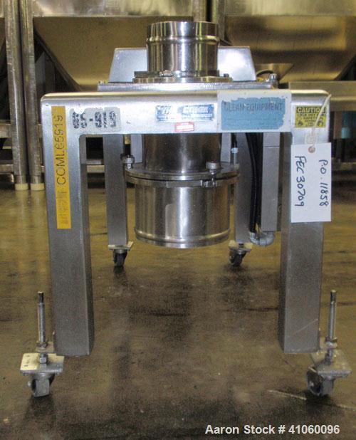 Used Quadro Comil, Model 194S, 316 Stainless Steel. Approximate 8" diameter impeller with screen, approximate capacity up to 4000 pounds an hour. Top feed, bottom discharge with swing away discharge ...