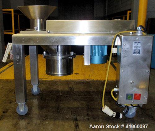 Used Quadro Comil, Model 194S, 316 stainless steel. Approximate 8" diameter impeller with screen, Approximate capacity up to 4000 pounds an hour. Top feed, bottom discharge with swing away discharge ...