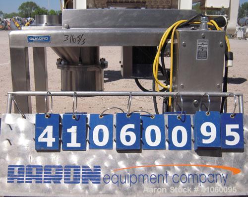 Used Quadro Comil, Model 194S, 316 Stainless Steel. Approximate 8" diameter impeller no screen, approximate capacity up to 4000 pounds an hour. Top feed, bottom discharge with swing away discharge sh...