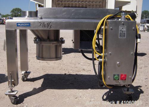 Used Quadro Comil, Model 194S, 316 Stainless Steel. Approximate 8" diameter impeller no screen, approximate capacity up to 4000 pounds an hour. Top feed, bottom discharge with swing away discharge sh...