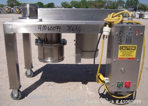 Used Quadro Comil, Model 194S, 316 Stainless Steel. Approximate 8" diameter impeller screen, approximate 1/8" diameter screen holes. Approximate capacity up to 4000 pounds an hour. Top feed, bottom d...