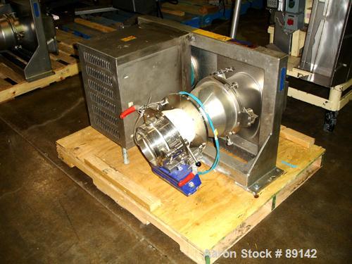 Used Quadro Comil, Model 194S, Stainless Steel. Approximate 8" diameter impeller, no screen, Approximate capacity up to 4000 pounds an hour. Top feed, bottom discharge with swing away discharge shrou...