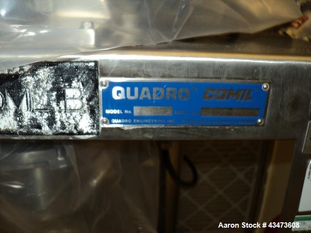 Used Quadro Comil, Model 194. Stainless steel construction, with feed hopper on cantilievered stainless steel base, serial# P194-0945.