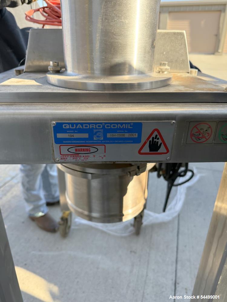 Used Quadro Comil Model 194 Cone Mill | 5 HP Pharmaceutical & Food Milling System