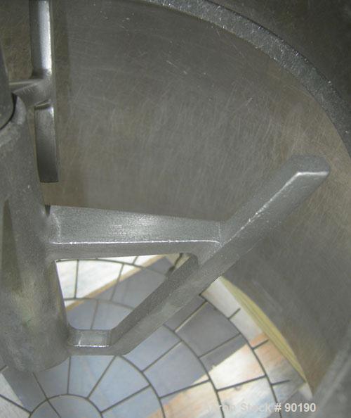 Used Quadro Comil, Model 196 Ultra, 316 stainless steel. Approximate 12" diameter screen, approximate capacity up to 8000 pounds an hour, 11 3/4" tri clamp top feed. Driven by a 10 HP, 3/15-60/230/46...