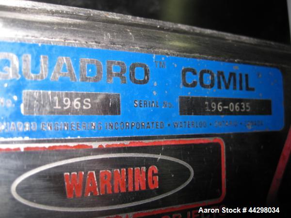 Used Quadro Comill, Model 196S, stainless steel construction, with xp motor, stainless steel frame and legs, serial #0635.