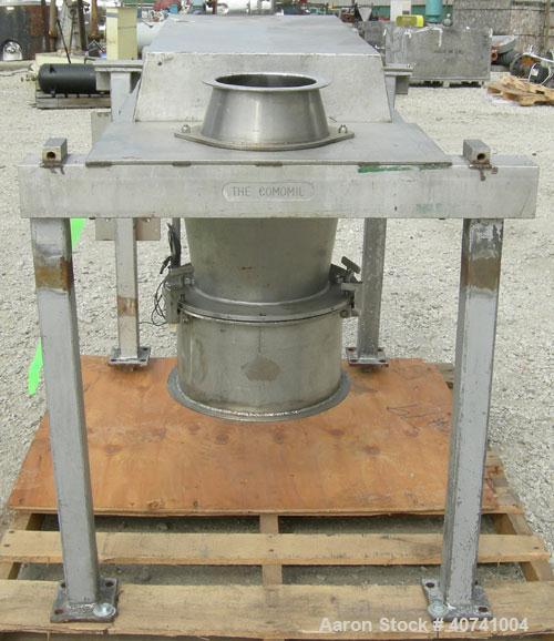 Used Quadro Comil, model 196, 304 stainless steel. Approximate 10" diameter screen, approximate capacity up to 8000 pounds an hour. Top feed, bottom discharge. Includes screen and beater bar. Driven ...