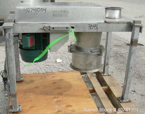 Used Quadro Comil, model 196, 304 stainless steel. Approximate 10" diameter screen, approximate capacity up to 8000 pounds an hour. Top feed, bottom discharge. Includes screen and beater bar. Driven ...