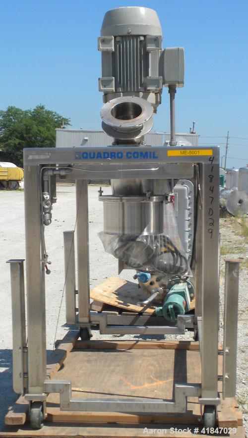 Used Quadro Comil, Model 196, 316 Stainless Steel. Requires an approximate 12" diameter screen.  Approximate capacity up to 8000 pounds an hour. Top feed, bottom discharge. Includes beater bar. Drive...