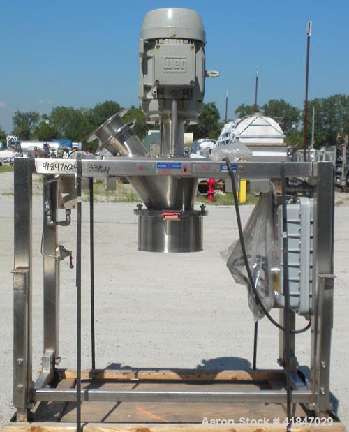 Used Quadro Comil, Model 196, 316 Stainless Steel. Requires an approximate 12" diameter screen.  Approximate capacity up to 8000 pounds an hour. Top feed, bottom discharge. Includes beater bar. Drive...