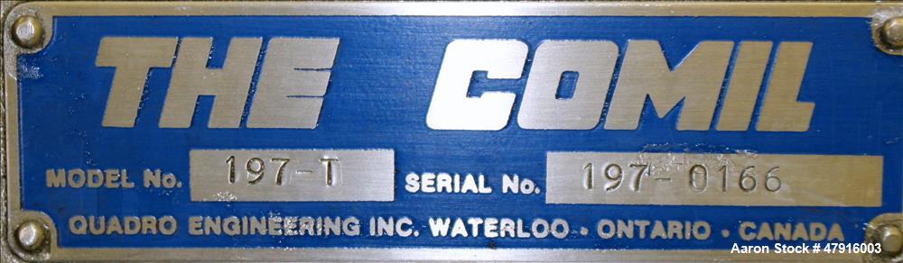 Used Quadro Comil, 304 Stainless Steel, Model 197-T.