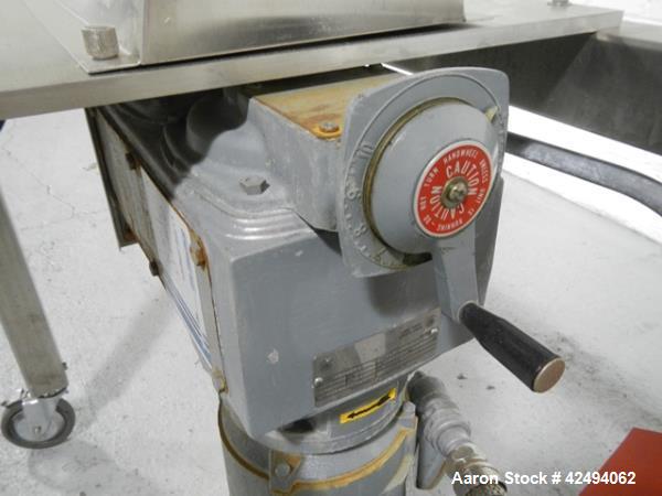 Used Quadro Comil, model 197S, stainless steel construction, with beater, on stainless steel stand with 1 hp, 1745 rpm, 230/460 volt mechanical variable speed motor drive, xp, serial# 197-0430.