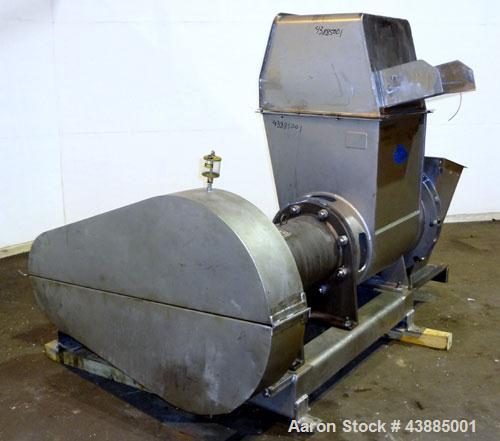 Used Rietz Bepex Extructor, Model RE-24-K9E933, 304 Stainless Steel. 24" Diameter blade, end orifice plate with discharge chute. Designed for extra coarse chopping to 1”. Approximately 30’’ x 27’’ x ...