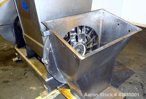 Used Rietz Bepex Extructor, Model RE-24-K9E933, 304 Stainless Steel. 24" Diameter blade, end orifice plate with discharge chute. Designed for extra coarse chopping to 1”. Approximately 30’’ x 27’’ x ...