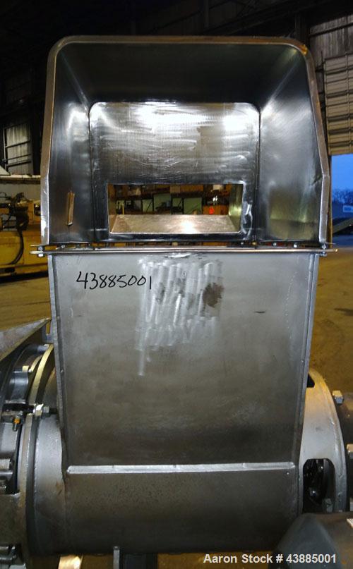 Used Rietz Bepex Extructor, Model RE-24-K9E933, 304 Stainless Steel. 24" Diameter blade, end orifice plate with discharge chute. Designed for extra coarse chopping to 1”. Approximately 30’’ x 27’’ x ...