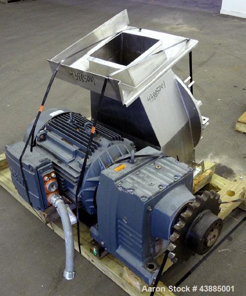 Used Rietz Bepex Extructor, Model RE-24-K9E933, 304 Stainless Steel. 24" Diameter blade, end orifice plate with discharge chute. Designed for extra coarse chopping to 1”. Approximately 30’’ x 27’’ x ...