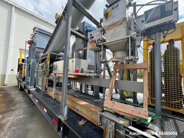 Used Schutte Hammer Mill, Model 44-24-301B. Rated 4 tons/hour (dependent on material). (88) heat-treated 3/8" notched hammers. (8) 1" diameter heat-treated hammer rods. (23) 1/4" rotor discs. (2) scr...