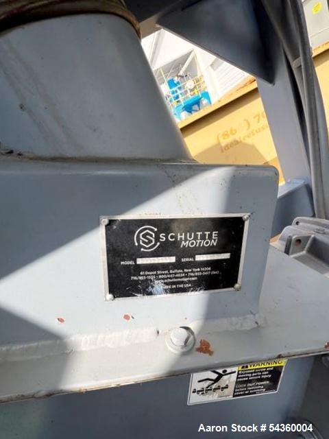 Used Schutte Hammer Mill, Model 44-24-301B. Rated 4 tons/hour (dependent on material). (88) heat-treated 3/8" notched hammers. (8) 1" diameter heat-treated hammer rods. (23) 1/4" rotor discs. (2) scr...
