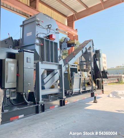 Used Schutte Hammer Mill, Model 44-24-301B. Rated 4 tons/hour (dependent on material). (88) heat-treated 3/8" notched hammers. (8) 1" diameter heat-treated hammer rods. (23) 1/4" rotor discs. (2) scr...