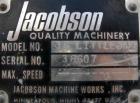 Used Jacobson Flake Breaker, model 36 Little Jake, carbon steel. Approximately 12'' diameter x 36'' long rotor with (24) bolt on hammers, 1/4'' thick. Driven by a 10 hp, 3/60/230/460 volt, 1760 rpm m...