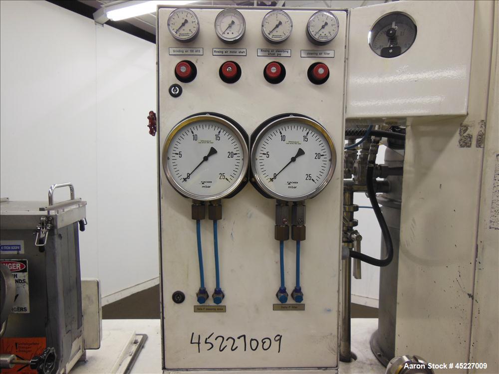 Used Hosokawa Alpine 100-AFG, Fluidized Bed Opposed Jet Mill Grinding and Classifying System (size reduction of toner), Serial #33987/1. Steel finish PU, steel classifying wheel.  Components:  Bebco ...