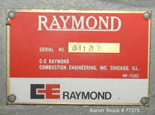 USED: Raymond hammermill, carbon steel. 12" diameter x 3-1/2" widechamber. 8 swinging hammers driven by a 7.5 hp motor. 3" diameter x12" long top screw feed with hopper driven by a 1/2 hp motor. Moun...