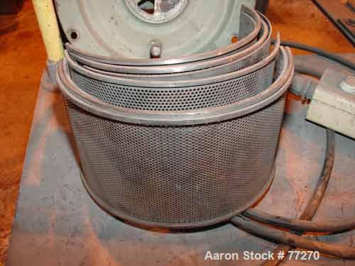 USED: Raymond hammermill, carbon steel. 12" diameter x 3-1/2" widechamber. 8 swinging hammers driven by a 7.5 hp motor. 3" diameter x12" long top screw feed with hopper driven by a 1/2 hp motor. Moun...