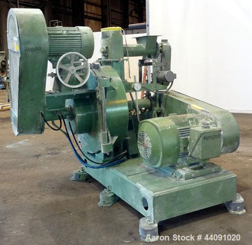 Used Bepex Pulvocron Air Swept Combination Pulverizer / Classifier Mill, Model PC-38, Carbon Steel. Approximate 38” diameter x 8” deep chamber with (3) grinding discs, driven by a 100 hp, 3/60/460 vo...