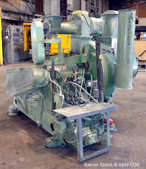 Used Bepex Pulvocron Air Swept Combination Pulverizer / Classifier Mill, Model PC-38, Carbon Steel. Approximate 38” diameter x 8” deep chamber with (3) grinding discs, driven by a 100 hp, 3/60/460 vo...