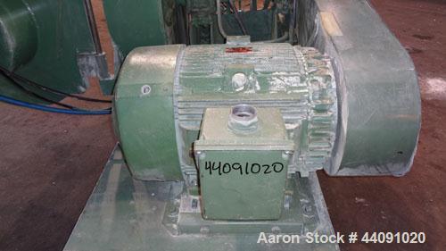 Used Bepex Pulvocron Air Swept Combination Pulverizer / Classifier Mill, Model PC-38, Carbon Steel. Approximate 38” diameter x 8” deep chamber with (3) grinding discs, driven by a 100 hp, 3/60/460 vo...