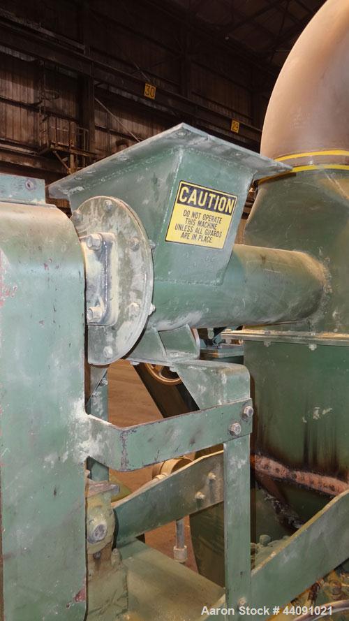 Used Bepex Pulvocron Air Swept Combination Pulverizer / Classifier Mill, Model PC-38, Carbon Steel. Approximate 38” diameter x 8” deep chamber with (1) grinding disc, driven by a 100hp, 3/60/460 volt...