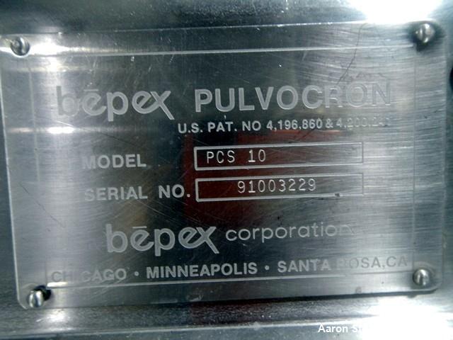 Used Stainless Steel Bepex Pulvocron Air Swept Pulverizer Classifer, Model PCS1