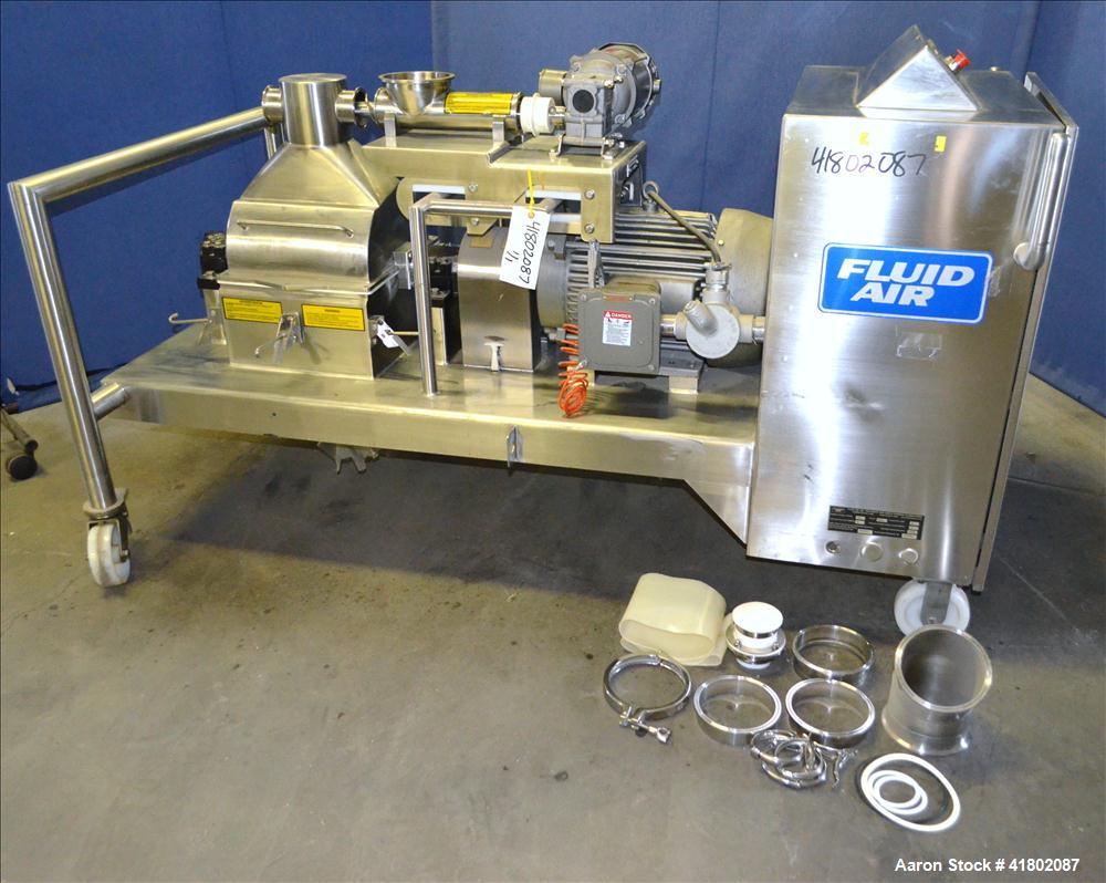Used Stainless Steel Fluid Air Impact/Screening Mill, Model 014