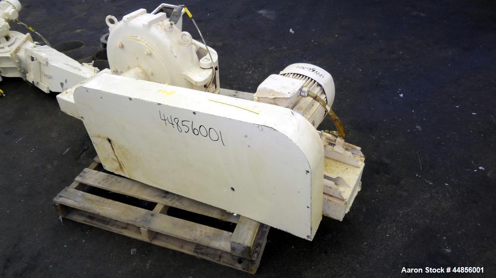 Used Hosokawa Alpine UPZ Fine Impact Mill, Model 250 UPZ, Carbon Steel. (1) Swing type beater with (8) bolt on tip blades, (1) approximate 9" diameter x 5" deep sieve ring with screen. 3" x 4-1/2" To...