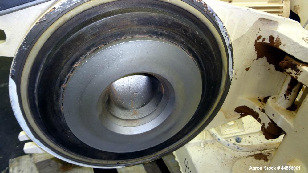 Used Hosokawa Alpine UPZ Fine Impact Mill, Model 250 UPZ, Carbon Steel. (1) Swing type beater with (8) bolt on tip blades, (1) approximate 9" diameter x 5" deep sieve ring with screen. 3" x 4-1/2" To...