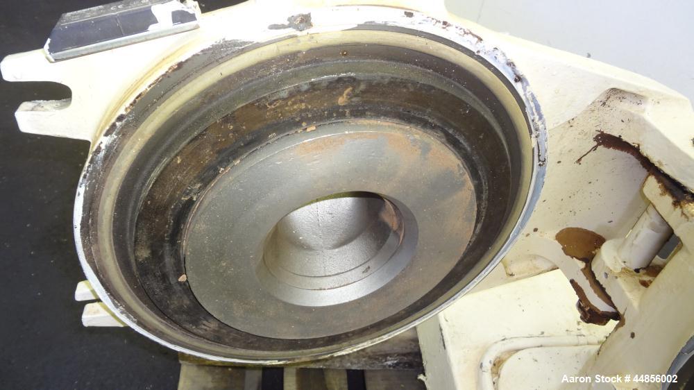 Used Hosokawa Alpine UPZ Fine Impact Mill, Model 250 UPZ, Carbon Steel. (1) Swing type beater with (8) bolt on tip blades, (1) approximate 9" diameter x 5" deep sieve ring with screen. 3" x 4-1/2" To...
