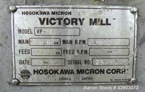 Used- Stainless Steel Hosokawa Victory Mill, Model VP-1