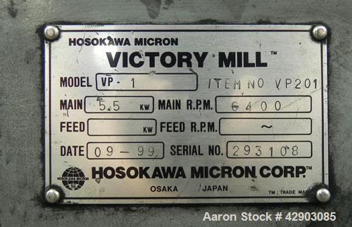 Used Stainless Steel Hosokawa Victory Mill, Model VP-1