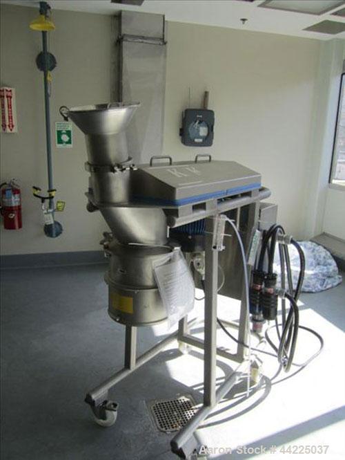 Used Kemutec Cone Mill, Model KEK 220, Stainless Steel. On portable base, 5 hp, 460 volt, 1700 rpm belt drive.