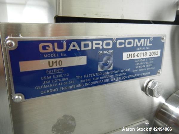 Used- Stainless Steel Quadro Comil, model U10