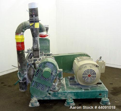 Used Strong Scott Pulvocron Air Swept Combination Pulverizer / Classifier Mill, Model PC-20-E, Carbon Steel. Approximate 20” diameter x 8” deep chamber with (1) grinding disc, driven by a 60hp, 3/60/...