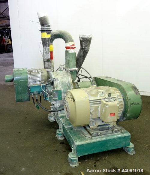 Used Strong Scott Pulvocron Air Swept Combination Pulverizer / Classifier Mill, Model PC-20-E, Carbon Steel. Approximate 20” diameter x 8” deep chamber with (1) grinding disc, driven by a 60hp, 3/60/...