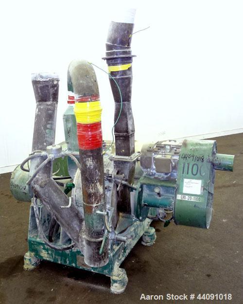 Used Strong Scott Pulvocron Air Swept Combination Pulverizer / Classifier Mill, Model PC-20-E, Carbon Steel. Approximate 20” diameter x 8” deep chamber with (1) grinding disc, driven by a 60hp, 3/60/...