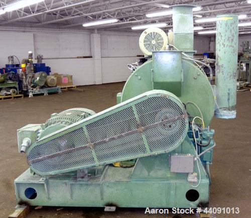Used Strong Scott Pulvocron Air Swept Combination Pulverizer / Classifier Mill, Model PC-38, Carbon Steel. Approximate 38” diameter x 8” deep chamber with (3) grinding discs, driven by a 100 hp, 3/60...