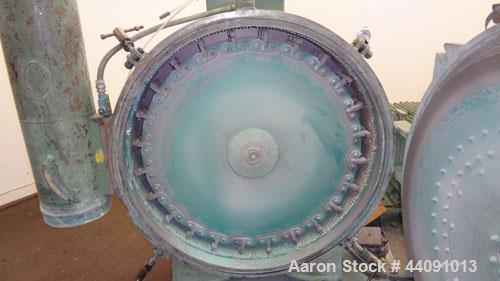 Used Strong Scott Pulvocron Air Swept Combination Pulverizer / Classifier Mill, Model PC-38, Carbon Steel. Approximate 38” diameter x 8” deep chamber with (3) grinding discs, driven by a 100 hp, 3/60...