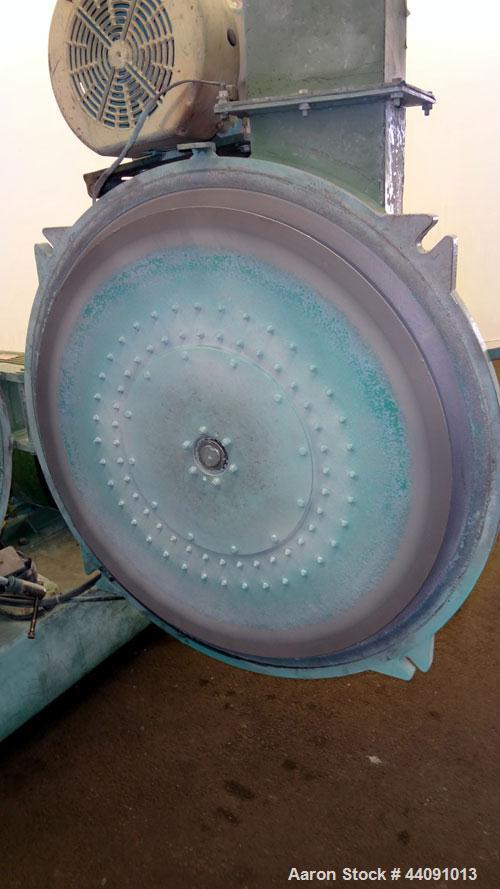 Used Strong Scott Pulvocron Air Swept Combination Pulverizer / Classifier Mill, Model PC-38, Carbon Steel. Approximate 38” diameter x 8” deep chamber with (3) grinding discs, driven by a 100 hp, 3/60...