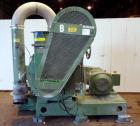 Used Bepex Pulvocron Air Swept Combination Pulverizer / Classifier Mill, Model PC-38, Carbon Steel. Approximate 38” diameter x 8” deep chamber with (1) grinding disc, driven by a 100hp, 3/60/460 volt...