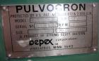 Used Bepex Pulvocron Air Swept Combination Pulverizer / Classifier Mill, Model PC-38, Carbon Steel. Approximate 38” diameter x 8” deep chamber with (1) grinding disc, driven by a 100hp, 3/60/460 volt...